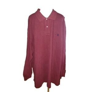 Polo Ralph Lauren Mens Big & Tall Long Sleeve Polo Shirt Red 4XB 711680792029